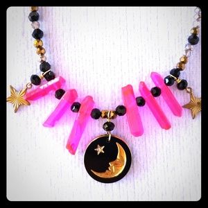 Moon, Stars and Crystals Necklace